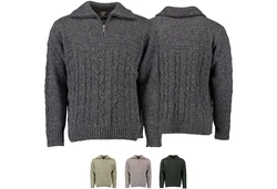German Wear Trachtenstrickjacke OP5 Herren Dunkelgrün/Dunkelgrau/Grau