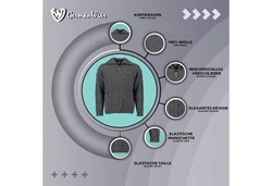 German Wear Trachtenstrickjacke OP5 Herren Dunkelgrün/Dunkelgrau/Grau