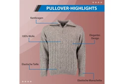 German Wear Trachtenstrickjacke OP5 Herren Grau/Dunkelgrün/Braun/Beige