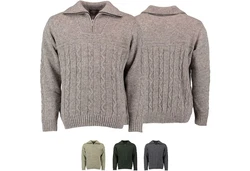 German Wear Trachtenstrickjacke OP5 Herren Grau/Dunkelgrün/Braun/Beige