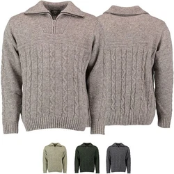 German Wear Trachtenstrickjacke OP5 Herren Grau/Dunkelgrün/Braun/Beige