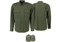German Wear Trachtenhemd OJ9 - 2PZ Herren Jagdhemd Jäger Hemd Trachtengrün/Dunkelgrün (OJ9 - 2PZ)
