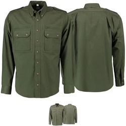 German Wear Trachtenhemd OJ9 - 2PZ Herren Jagdhemd Jäger Hemd Trachtengrün/Dunkelgrün (OJ9 - 2PZ)