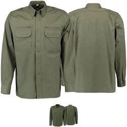 German Wear Trachtenhemd OJ9 - 2PZ Herren Jagdhemd Jäger Hemd Trachtengrün/Dunkelgrün