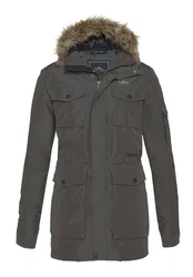 Jeff Green Daunenmantel Mason Dunkelgrün/Khaki/Grau