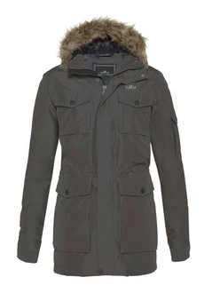 Jeff Green Daunenmantel Mason Dunkelgrün/Khaki/Grau