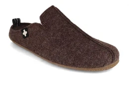 Living Kitzbhel Herren Filz Pantoffel Schweizer Kreuz, dark oak, winter Hausschuh recycelt