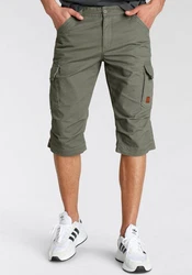 Bruno Banani Jeansbermudas schmale Passform mit Cargotaschen Dunkelgrün/Khaki