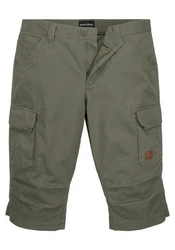 Bruno Banani Jeansbermudas schmale Passform mit Cargotaschen Dunkelgrün/Khaki
