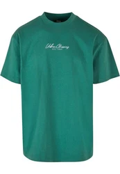 URBAN CLASSICS Herren Oversized Mid Embroidery Tee Grün/Türkis