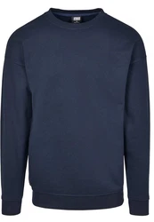 URBAN CLASSICS Rundhalspullover Sweat Crewneck Dunkelblau/Blau