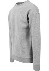 URBAN CLASSICS Rundhalspullover Sweat Crewneck Grau/Hellgrau