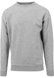 URBAN CLASSICS Rundhalspullover Sweat Crewneck Grau/Hellgrau