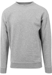 URBAN CLASSICS Rundhalspullover Sweat Crewneck Grau/Hellgrau