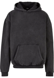 URBAN CLASSICS Kapuzensweatshirt Urban Classics Herren Stone Washed Hoody Dunkelgrau/Schwarz/Grau