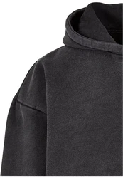 URBAN CLASSICS Kapuzensweatshirt Urban Classics Herren Stone Washed Hoody Dunkelgrau/Schwarz/Grau