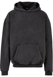 URBAN CLASSICS Kapuzensweatshirt Urban Classics Herren Stone Washed Hoody Dunkelgrau/Schwarz/Grau