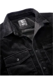 Brandit Langarmhemd Corduroy Classic Shirt Schwarz/Grau