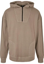 URBAN CLASSICS Kapuzensweatshirt Urban Classics Herren Overdyed Camp Hoody Braun/Grau/Beige/Khaki
