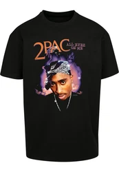 Mister Tee T-Shirt Tupac All Eyez On Me Anniversary Oversize Tee (1-tlg) Rot/Schwarz/Grün
