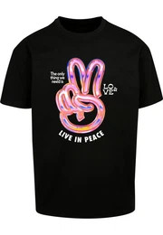 Kurzarmshirt Unisex Live in Peace Oversize Tee (1-tlg)