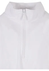 URBAN CLASSICS T-Shirt Boxy Zip Pique Tee Weiß/Grau/Creme