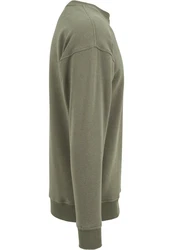 URBAN CLASSICS Rundhalspullover Sweat Crewneck Dunkelgrün/Khaki