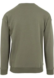 URBAN CLASSICS Rundhalspullover Sweat Crewneck Dunkelgrün/Khaki