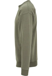 URBAN CLASSICS Rundhalspullover Sweat Crewneck Dunkelgrün/Khaki