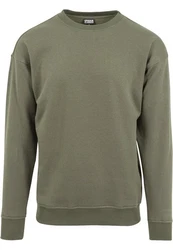 URBAN CLASSICS Rundhalspullover Sweat Crewneck Dunkelgrün/Khaki