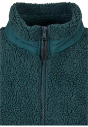 URBAN CLASSICS Herren Basic Sherpa Jacket (1-St) Türkis/Grün/Dunkelgrün
