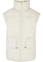 Urban Classics Damen Ladies Waisted Puffer Vest Khaki/Weiß/Beige/Creme/Braun