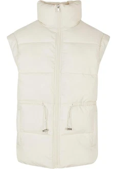 Urban Classics Damen Ladies Waisted Puffer Vest Khaki/Weiß/Beige/Creme/Braun
