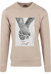 Mister Tee Rundhalspullover Trust 2.0 Crewneck Beige/Braun