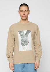 Mister Tee Rundhalspullover Trust 2.0 Crewneck Beige/Braun