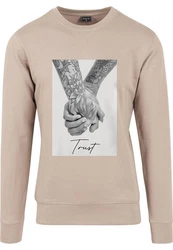 Mister Tee Rundhalspullover Trust 2.0 Crewneck Beige/Braun