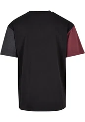 URBAN CLASSICS T-Shirt Urban Classics Herren Organic Oversized Colorblock Tee Dunkelrot/Lila/Bordeaux/Schwarz