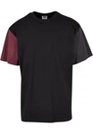 URBAN CLASSICS T-Shirt Urban Classics Herren Organic Oversized Colorblock Tee Dunkelrot/Lila/Bordeaux/Schwarz