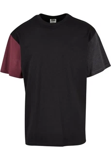 URBAN CLASSICS T-Shirt Urban Classics Herren Organic Oversized Colorblock Tee Dunkelrot/Lila/Bordeaux/Schwarz