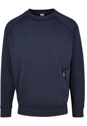 Urban Classics Rundhalspullover Raglan Zip Pocket Crew Dunkelblau/Blau