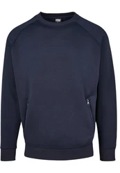 Urban Classics Rundhalspullover Raglan Zip Pocket Crew Dunkelblau/Blau