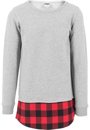 Rundhalspullover Herren Long Flanell Bottom Open Edge Crewneck (1-tlg)