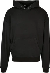 URBAN CLASSICS Kapuzensweatshirt Snap Hoody (1-tlg) Schwarz/Dunkelgrau