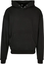 URBAN CLASSICS Kapuzensweatshirt Snap Hoody (1-tlg) Schwarz/Dunkelgrau