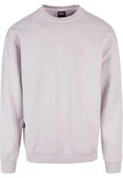 Urban Classics Rundhalspullover Heavy Terry Garment Dye Crew Lila/Rosa