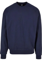 Urban Classics Rundhalspullover Heavy Terry Garment Dye Crew Dunkelblau/Blau