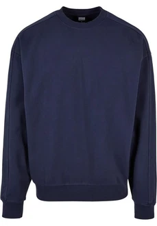 Urban Classics Rundhalspullover Heavy Terry Garment Dye Crew Dunkelblau/Blau