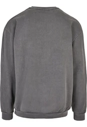 Urban Classics Rundhalspullover Heavy Terry Garment Dye Crew Dunkelgrau/Grau/Hellgrau