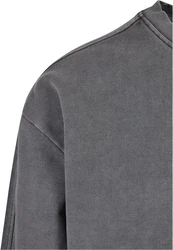 Urban Classics Rundhalspullover Heavy Terry Garment Dye Crew Dunkelgrau/Grau/Hellgrau