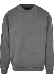 Urban Classics Rundhalspullover Heavy Terry Garment Dye Crew Dunkelgrau/Grau/Hellgrau